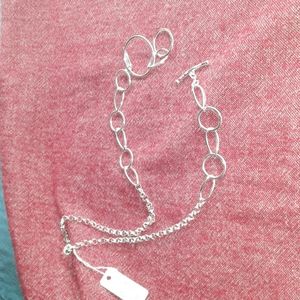 SS bubble and chain link necklace